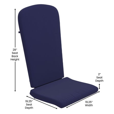 Flash Furniture Gray Adirondack Rockers - Blue Cushions, 2PK 2-JJ-C14705-CSNBL-GY-GG